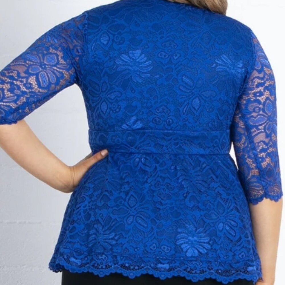 New Boudoir V-neck lace stretchy top 0XL (10-12) - Picture 4 of 4